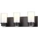 Essex 3 Light 21.25 inch Graphite Bath Vanity Wall Light in Half Opal Glass