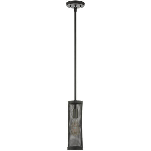 Industro 1 Light 5 inch Black with Brushed Nickel Accents Pendant Ceiling Light