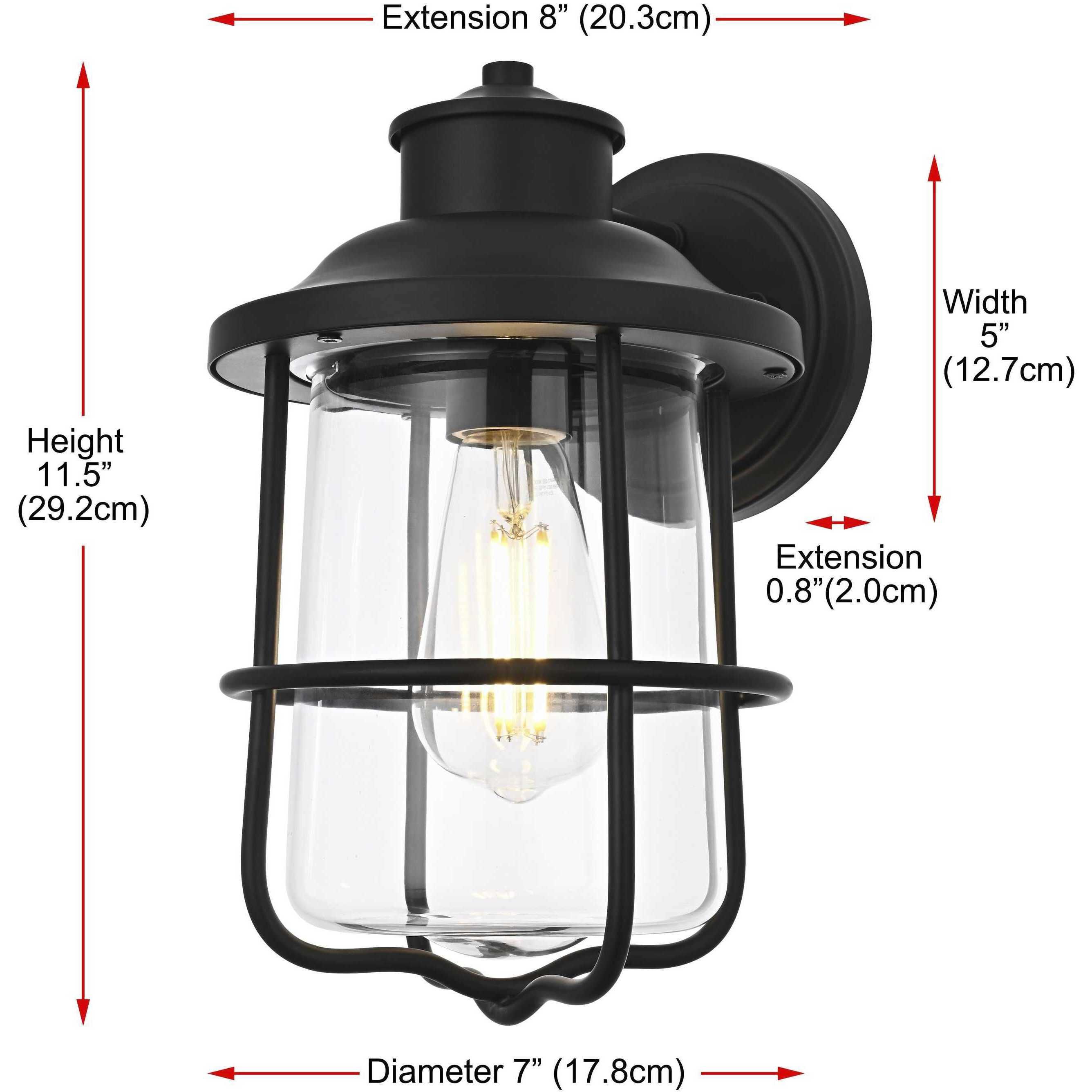 Huxley 1 Light 11.5 inch Black Outdoor Wall Sconce