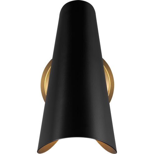 AERIN Tresa 1 Light 5.25 inch Midnight Black and Burnished Brass