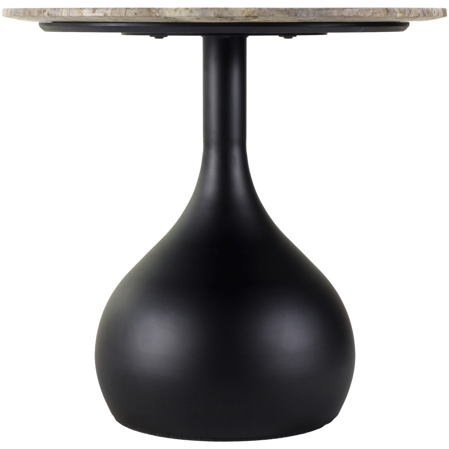 Bolb 23.6 X 23.6 inch Top: Cream; Base: Black End Table