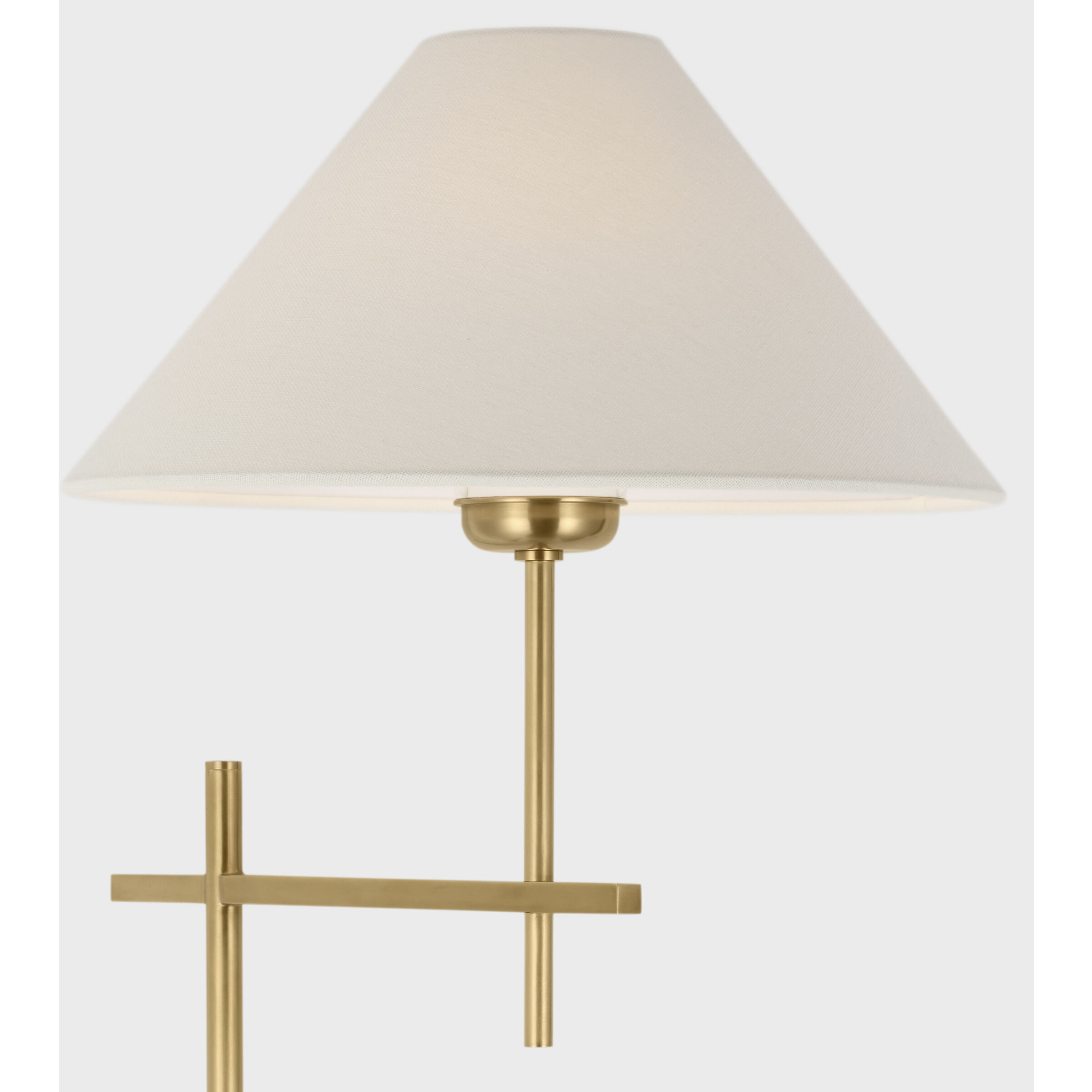 J. Randall Powers Hackney 52.5 inch 2.00 watt Hand-Rubbed Antique Brass Cordless Bridge Arm Floor Lamp Portable Light
