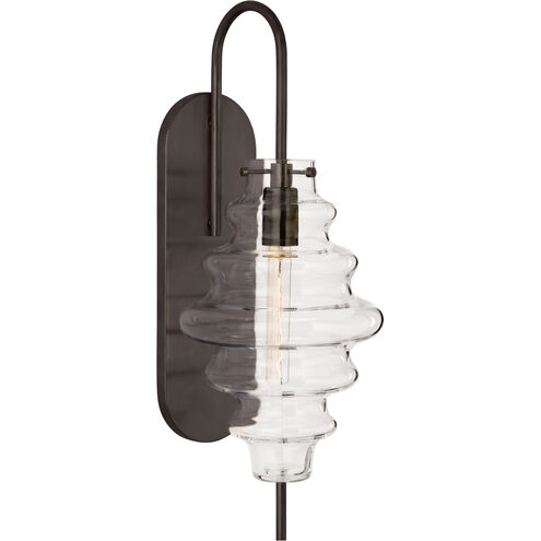 Visual Comfort Kelly Wearstler Tableau 1 Light 7 inch Bronze Sconce Wall Light in Clear Glass, Large KW2270BZ-CG - Open Box
