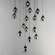 Dewdrop LED 33.75 inch Black Multi-Light Pendant Ceiling Light