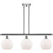 Ballston Athens LED 36 inch Polished Chrome Island Light Ceiling Light in Matte White Glass, Ballston