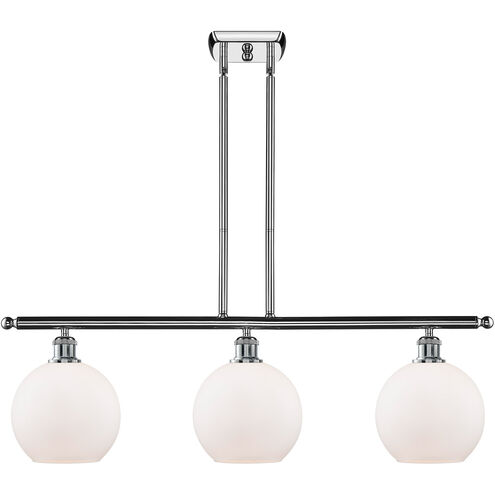 Ballston Athens LED 36 inch Polished Chrome Island Light Ceiling Light in Matte White Glass, Ballston