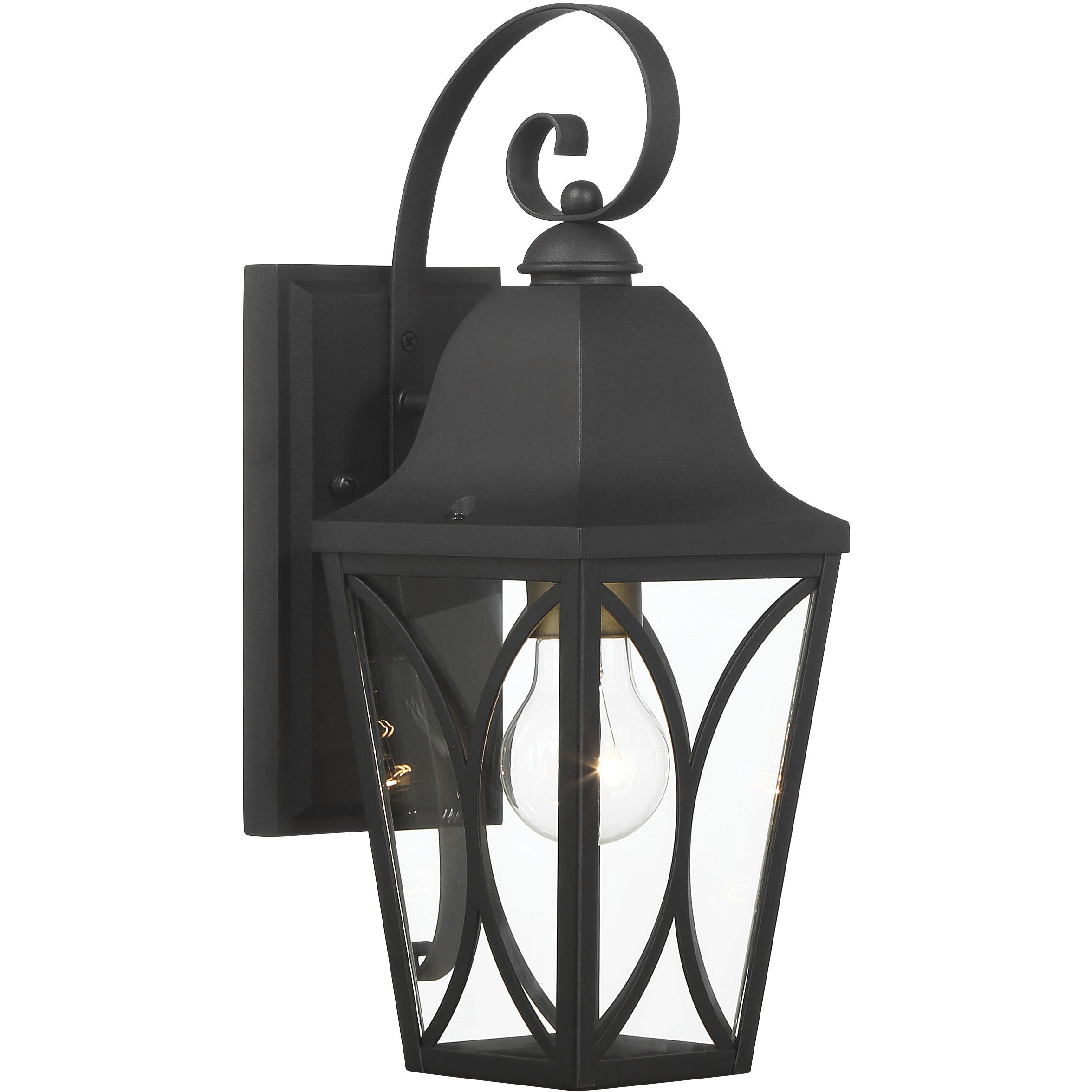 Cardigan Outdoor Wall Mount in Sand Coal and Olden Brass, Great Outdoors