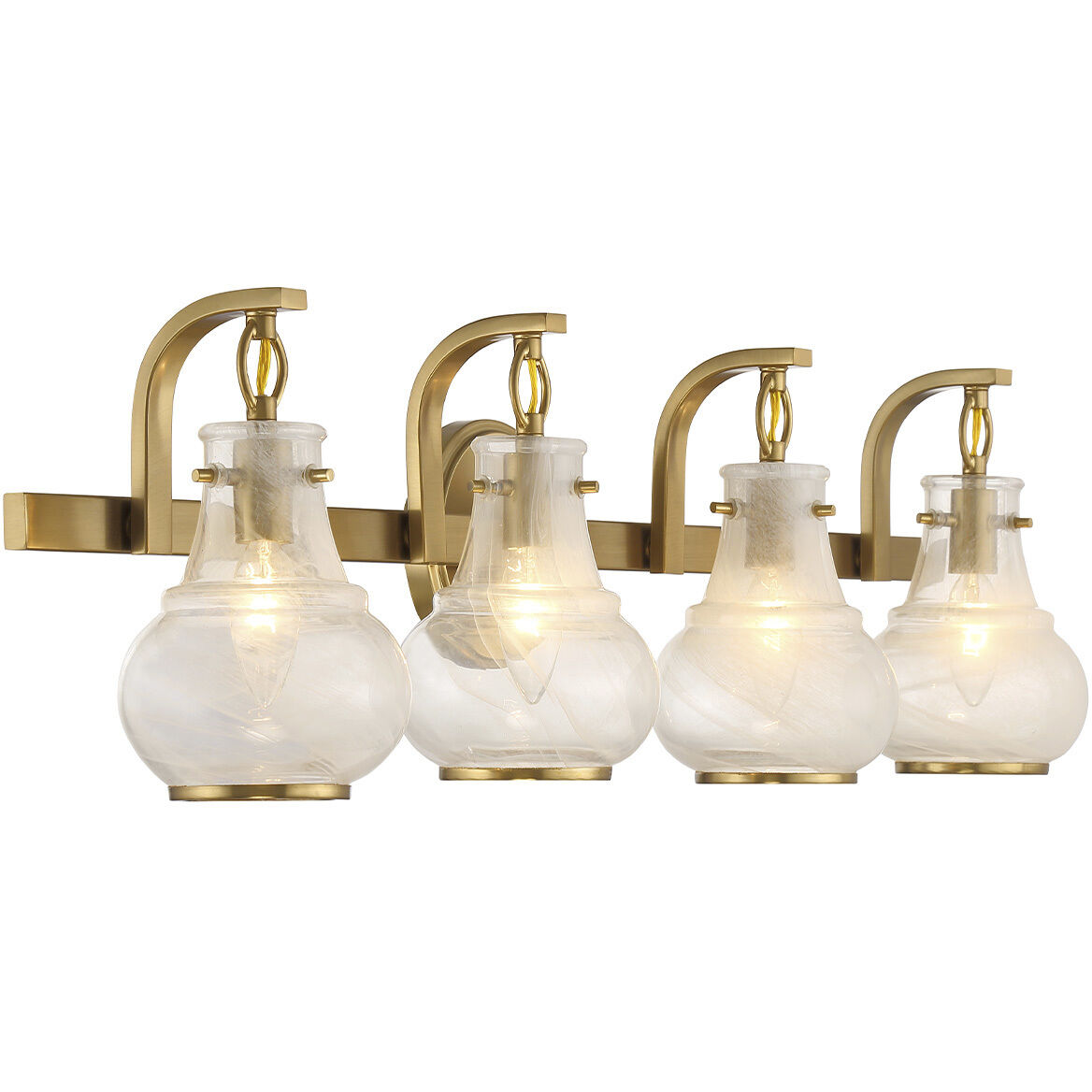 Adams 4 Light 32 inch Warm Brass Bathroom Vanity Light Wall Light