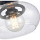 Clement 1 Light 13 inch Matte Black Semi Flush Mount Ceiling Light