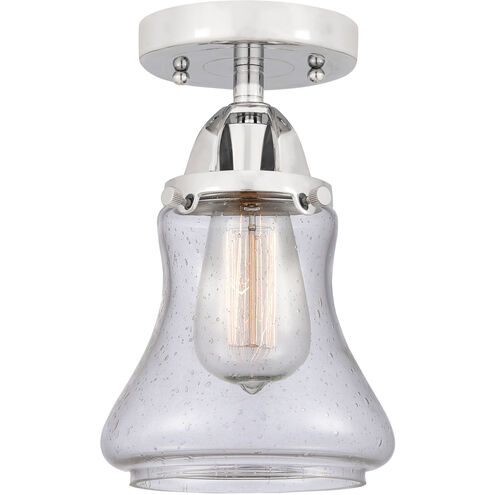 Nouveau 2 Bellmont 1 Light 6 inch Polished Chrome Semi-Flush Mount Ceiling Light in Seedy Glass