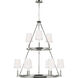 Sean Lavin Lismore 9 Light 37.38 inch Polished Nickel Chandelier Ceiling Light in White Fabric