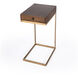 Alec 1 Drawer C Shaped End Table in Medium Brown