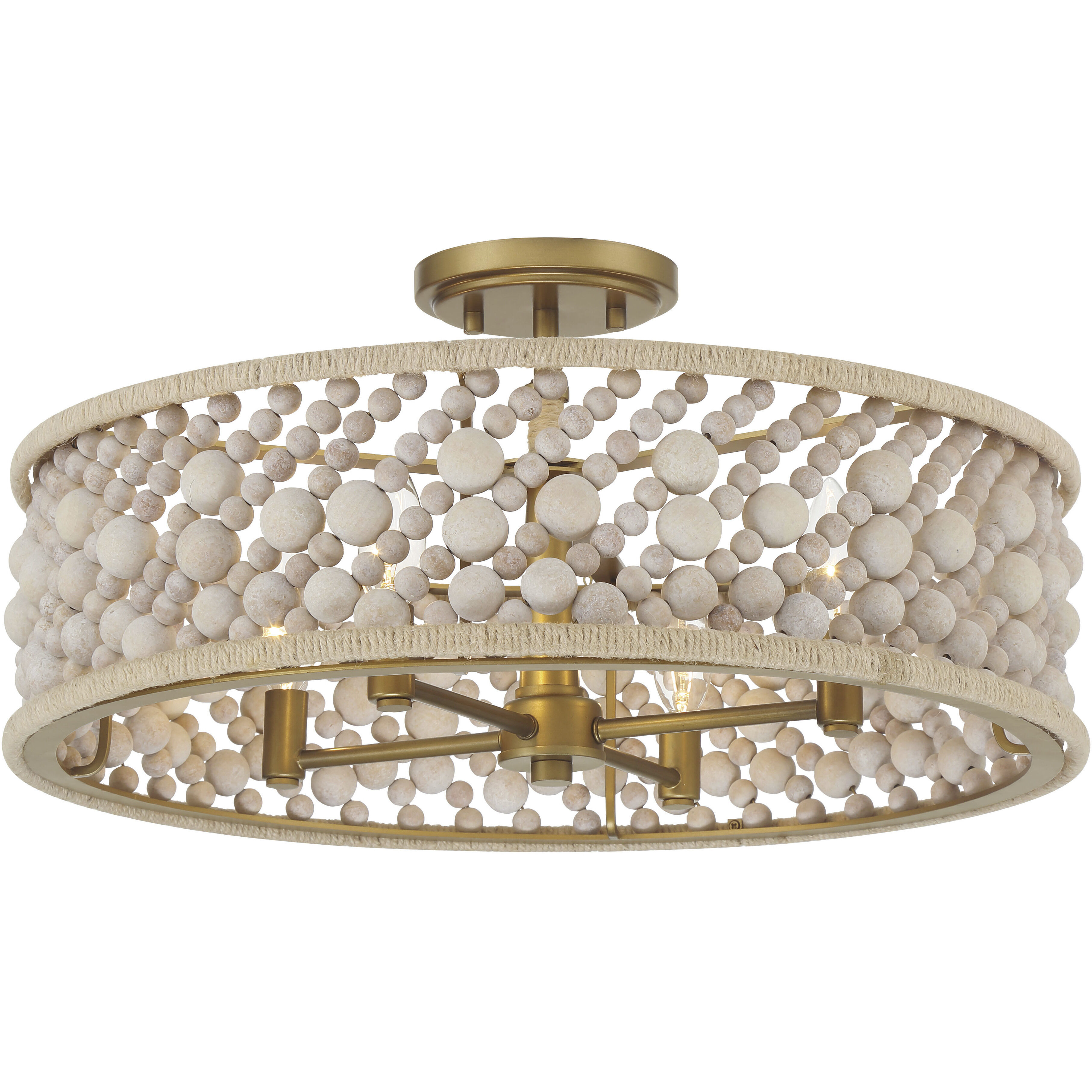 Horsmore 4 Light 20.25 inch Legacy Brass Semi Flush Ceiling Light