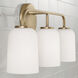 Lawson 3 Light 23.5 inch Aged Brass Vanity Light Wall Light