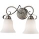 Brighton 2 Light 15 inch Brushed Nickel Vanity Light Wall Light
