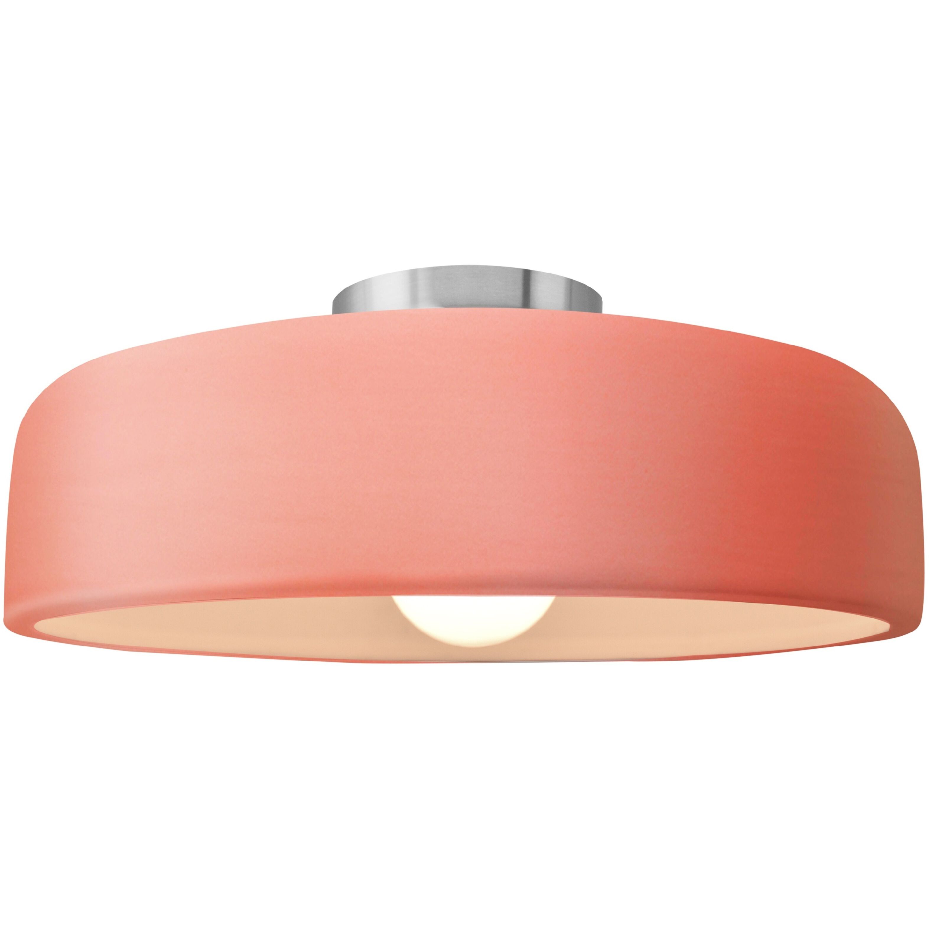 Radiance Collection - Spire LED 16 inch Gloss Blush and Brushed Nickel Semi-Flush Ceiling Light in Dedicated LED, 16W x 6.5H, Form+Finish+Function