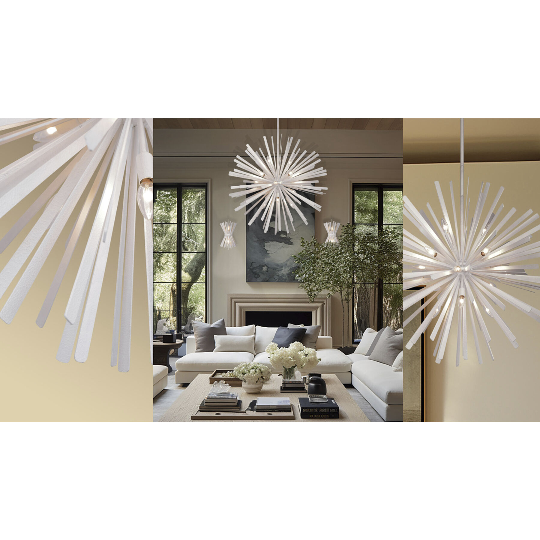 Confluence 16 Light 34 inch Piastra White Pendant Ceiling Light