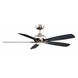 Doren 52 inch Polished Nickel with Black Blades Fan-Uni