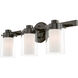 Manhattan 3 Light 22.5 inch Polished Black Chrome Vanity Sconce Wall Light