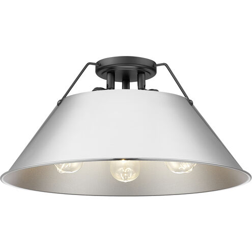 Orwell 3 Light 18.75 inch Matte Black Flush Mount Ceiling Light in Chrome