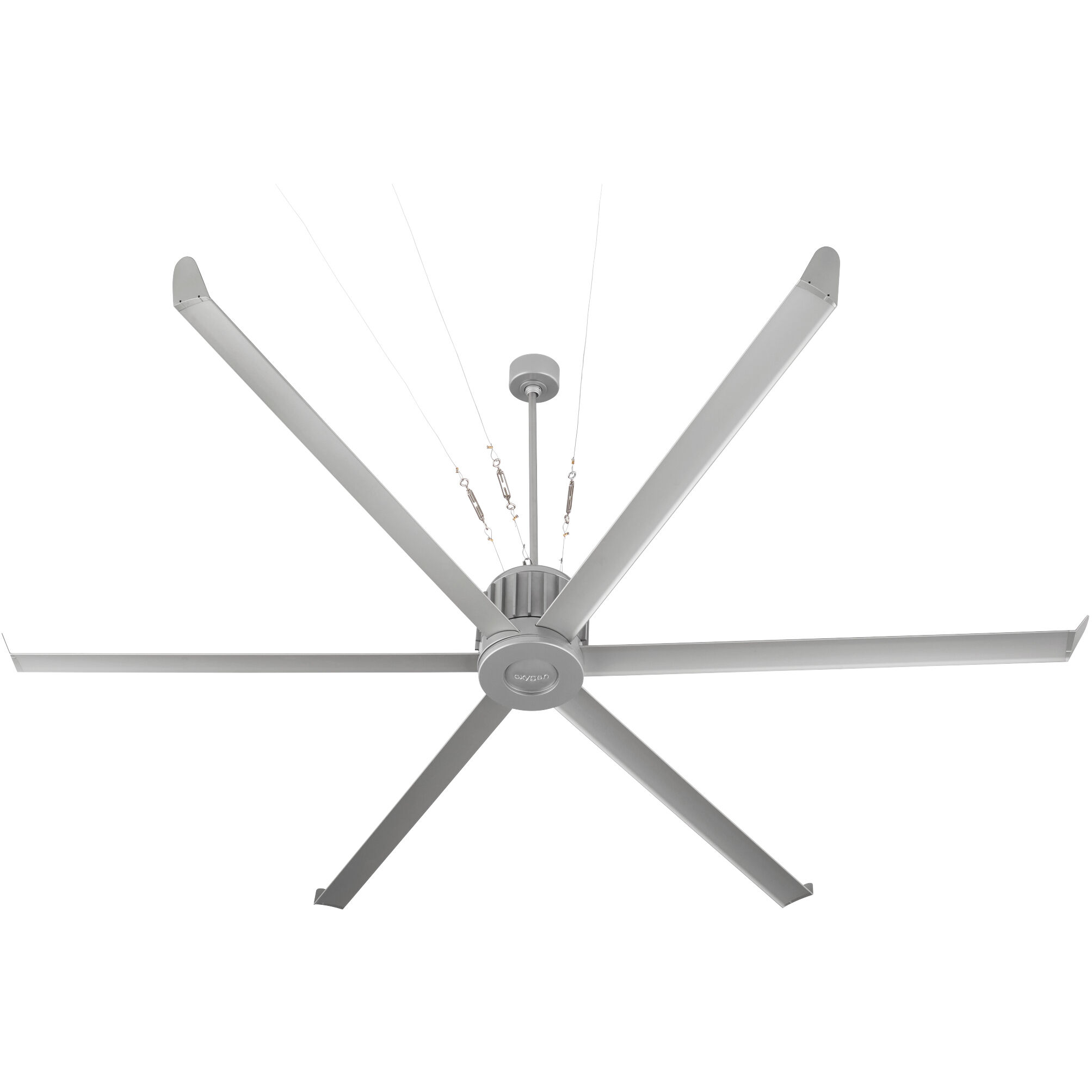 Enorme 100 inch Classic Nickel with Satin Nickel Blades Outdoor Ceiling Fan