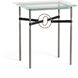 Equus 25.1 X 22 inch Natural Iron and Soft Gold Side Table in Leather Black, Natural Iron/Soft Gold