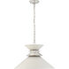 Chapman & Myers Alborg 1 Light 24 inch Polished Nickel Stacked Pendant Ceiling Light in Matte White, Large