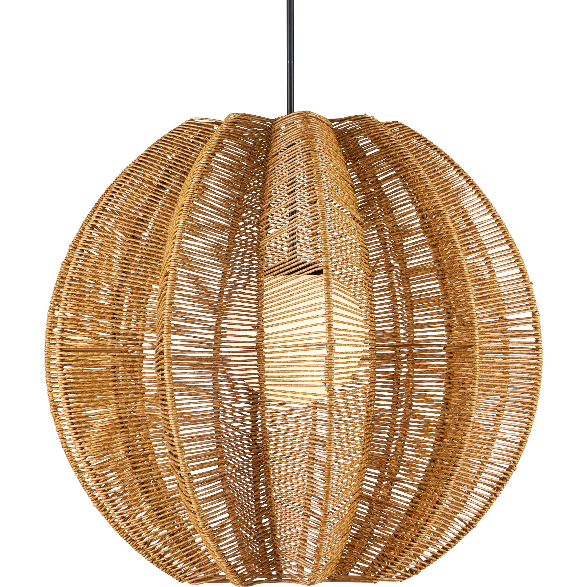 Barbary 1 Light 33.25 inch Natural/Black/Frosted White Outdoor Pendant