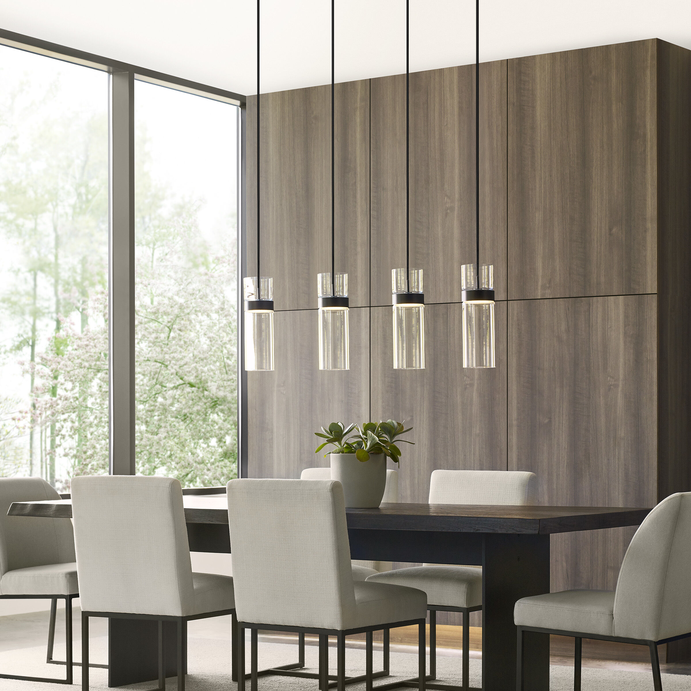 Sean Lavin Manette Grande LED 5 inch Black/Black Pendant Ceiling Light in Clear Glass, Integrated LED