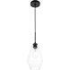 Gene 1 Light 7 inch Black Pendant Ceiling Light