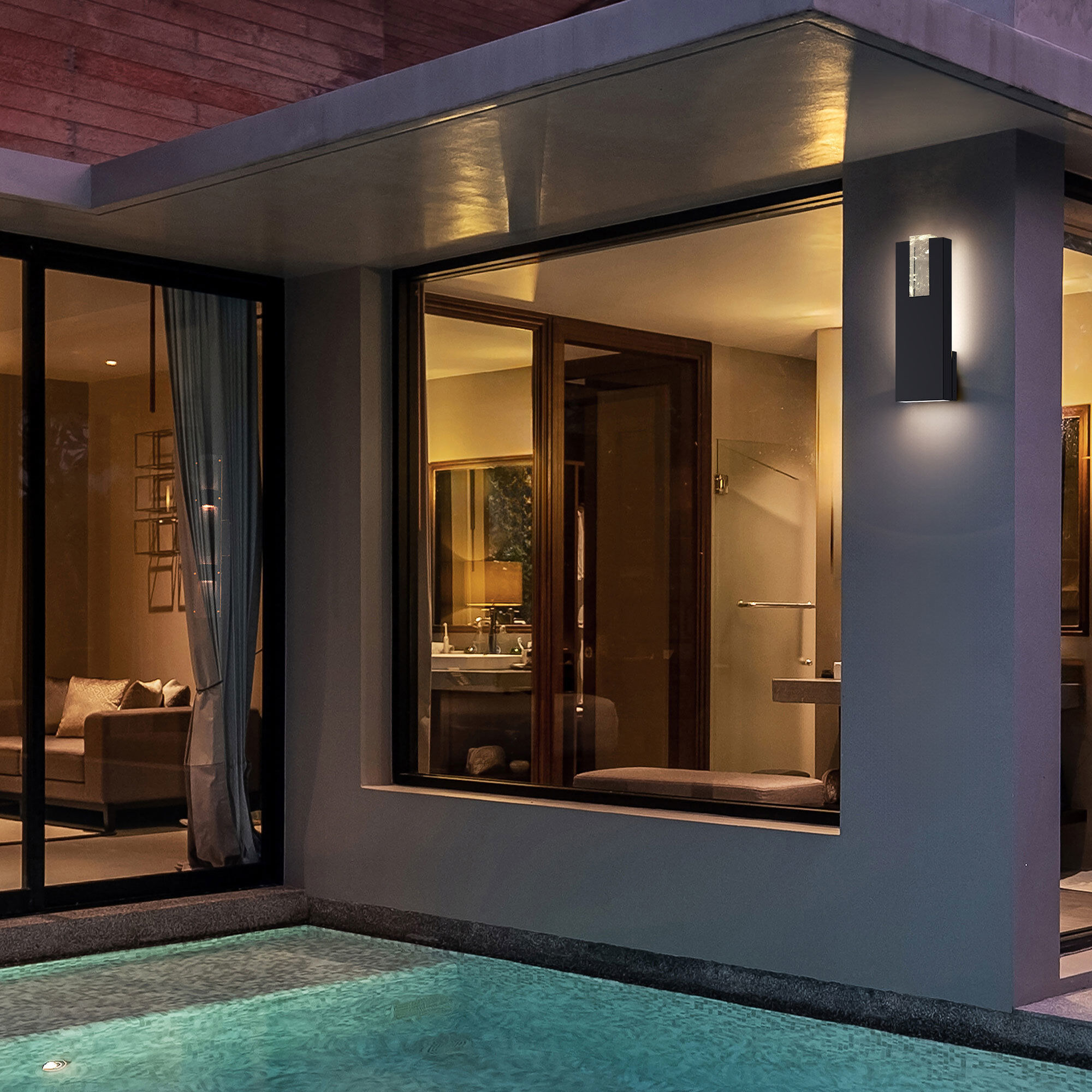 Mille LED 18 inch Sand Black Outdoor Wall Sconce