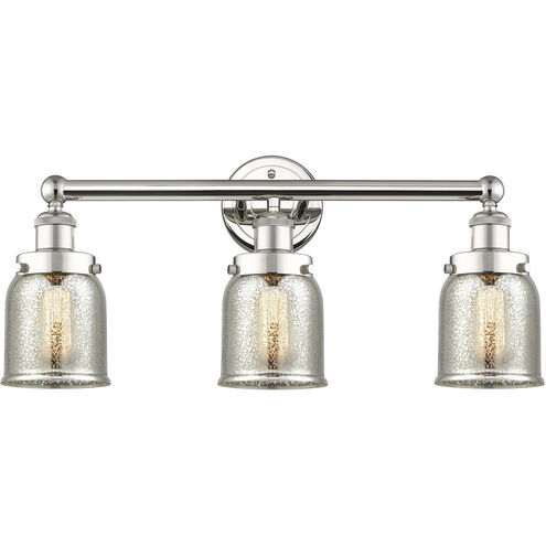 Bell 3 Light 24.5 inch Polished Nickel and Silver Plated Mercury Bath Vanity Light Wall Light