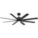 Renegade 66 inch Matte Black Downrod Ceiling Fan in 2700K