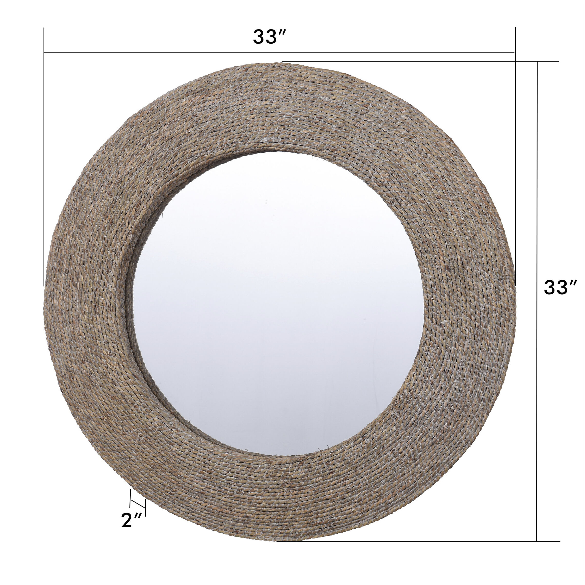Harper 33 X 33 inch Whitewash/Natural Wall Mirror