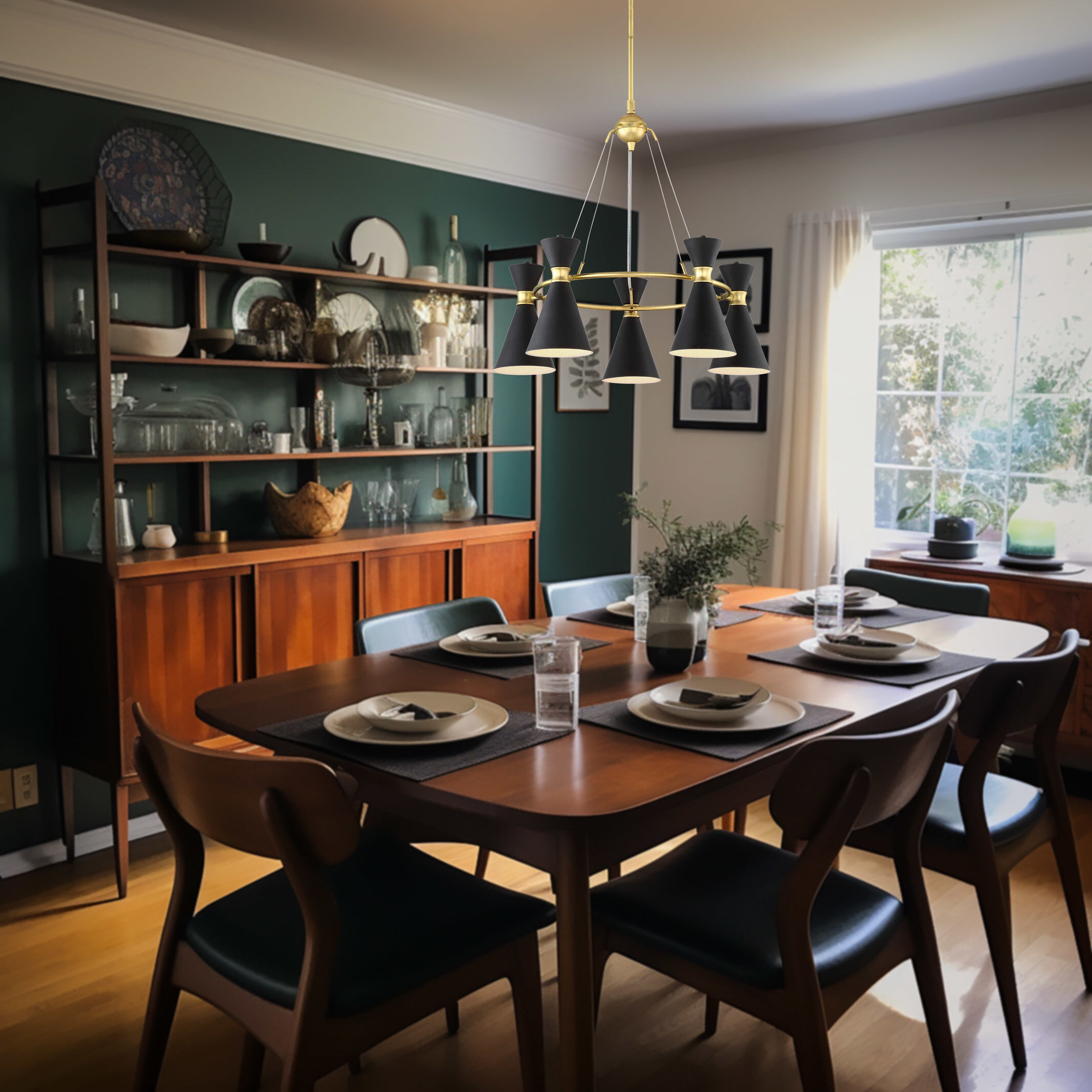 Conic 5 Light 26 inch Honey Gold Chandelier Ceiling Light