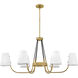 Aston LED 46 inch Heritage Brass Indoor Linear Chandelier Ceiling Light