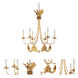Sweet Olive 6 Light 30 inch Distressed Gold Chandelier Ceiling Light, Flambeau