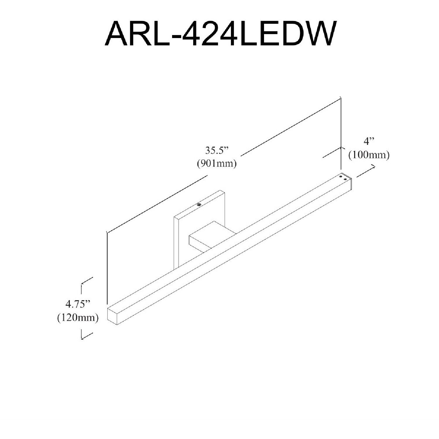 Arandel LED 35.5 inch Polished Chrome Vanity Light Wall Light