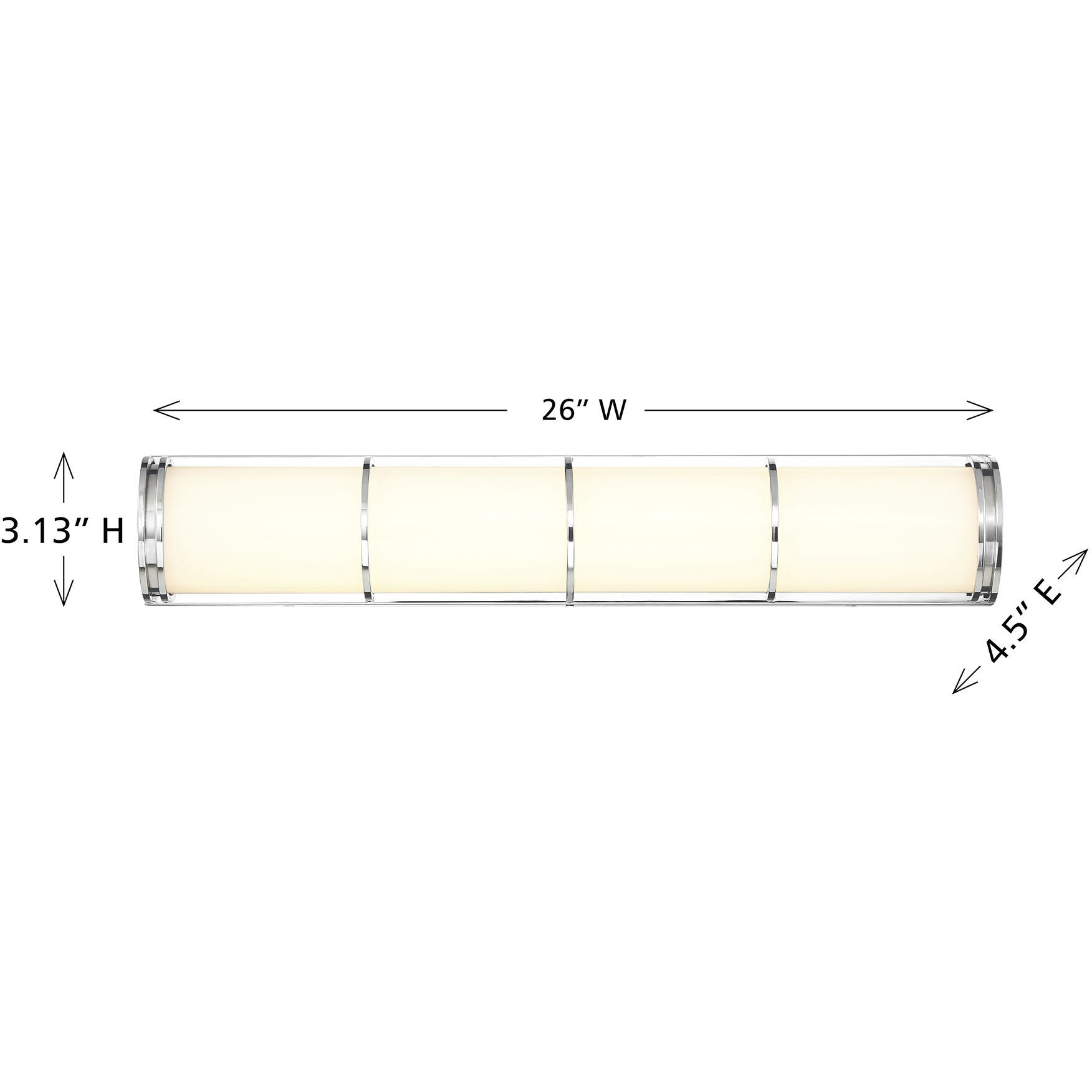 Harper LED 26 inch Chrome Bathroom Vanity Light Wall Light