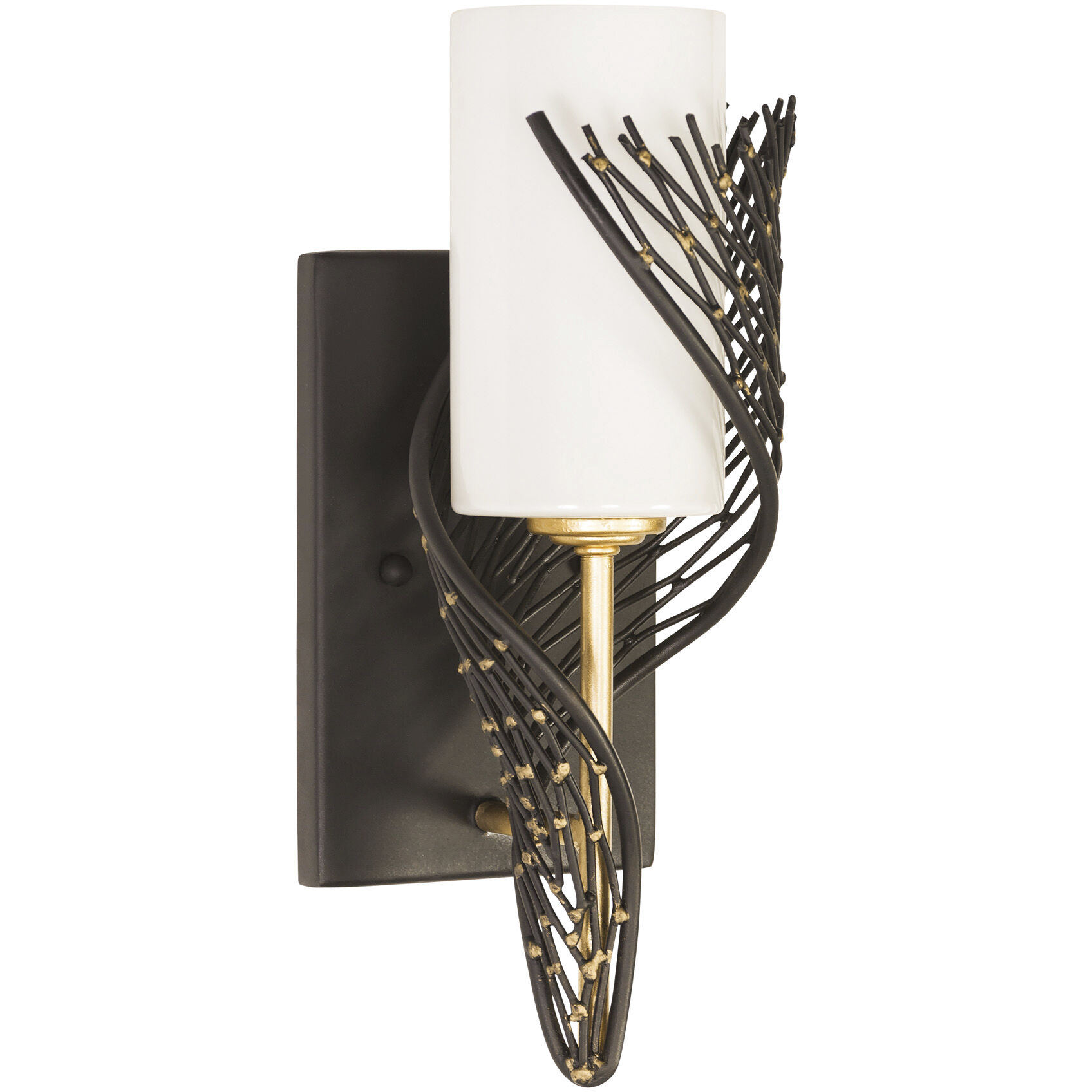 Flow 1 Light 4.5 inch Matte Black and French Gold Right Sconce Wall Light in Matte Black/French Gold