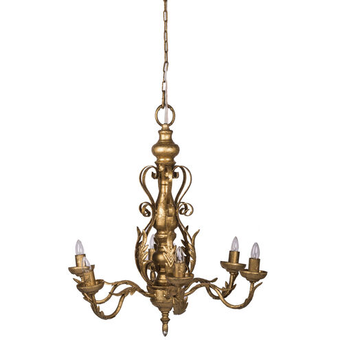 Classic 6 Light 23.6 inch Gold Pendant Ceiling Light