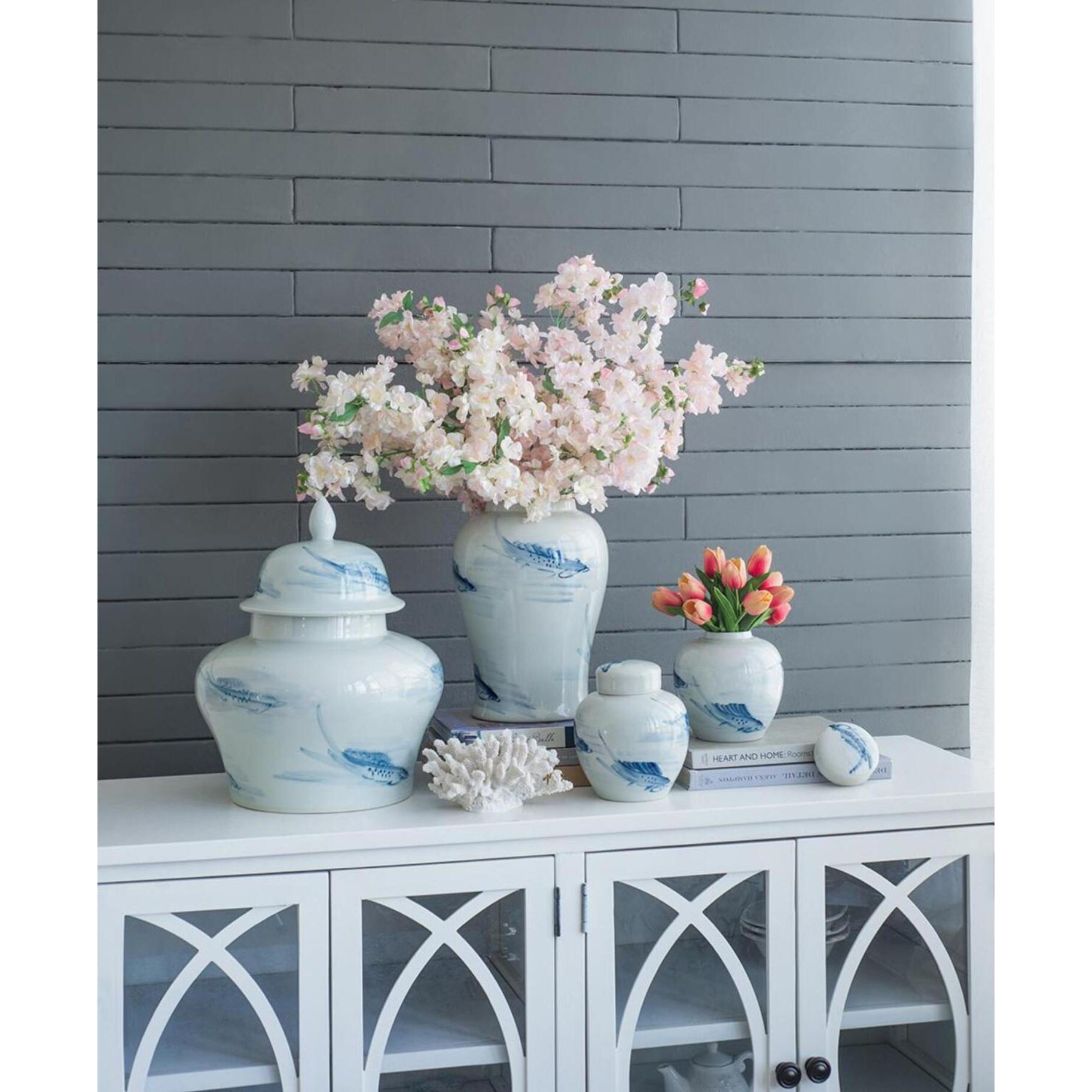 Koi 18.9 X 9.4 inch Vase