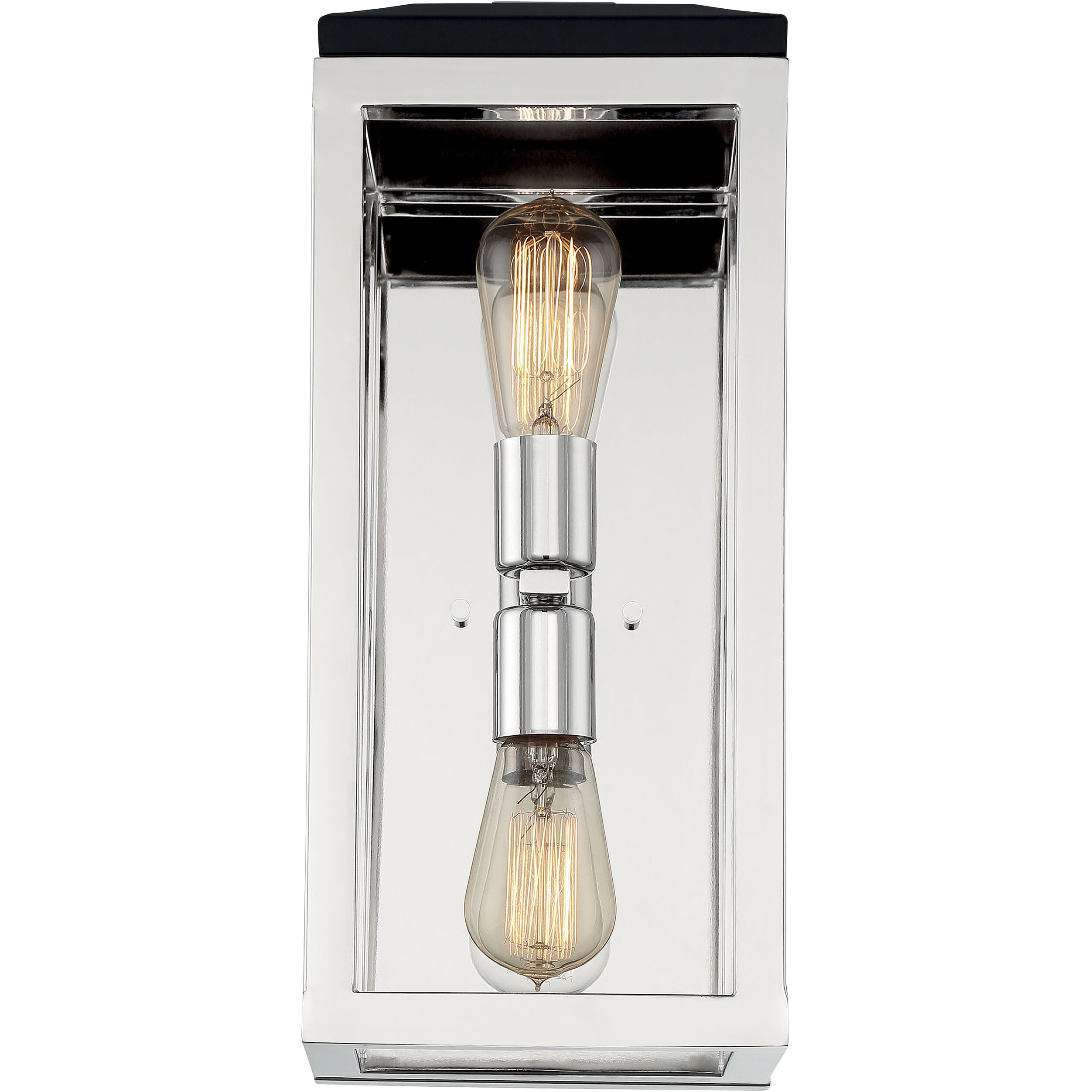 Cakewalk 2 Light 7.13 inch Polished Nickel and Black Accents Vanity Light Wall Light