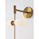 Sean Lavin ModernRail LED 12.8 inch Aged Brass Wall Light in 24V Surface Canopy, Glass Orbs, Integrated LED