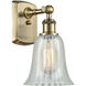Ballston Hanover 1 Light 6.25 inch Antique Brass Sconce Wall Light in Mouchette Glass, Ballston
