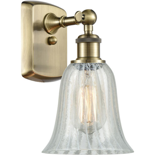 Ballston Hanover 1 Light 6.25 inch Antique Brass Sconce Wall Light in Mouchette Glass, Ballston