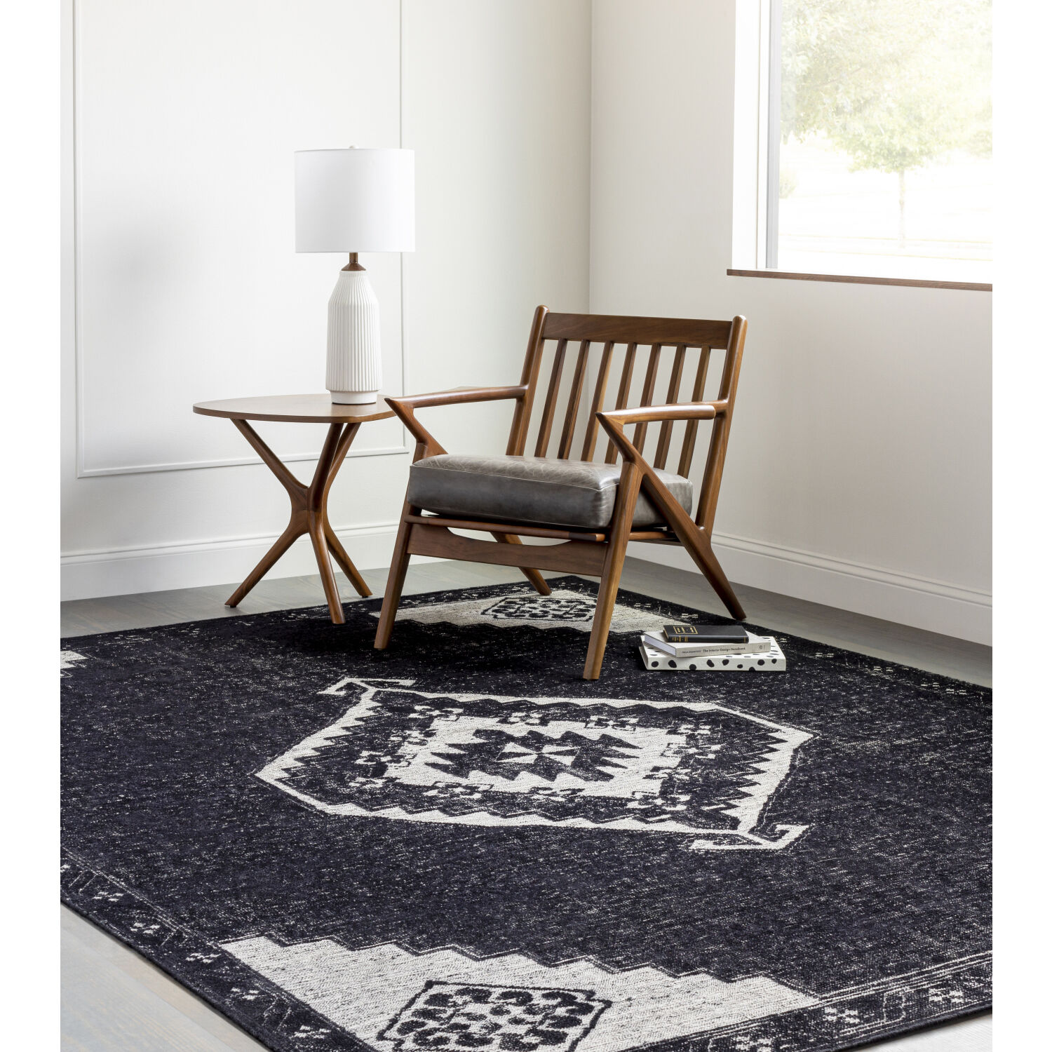 Burnley 108 X 72 inch Black Rug in 6 X 9, Rectangle