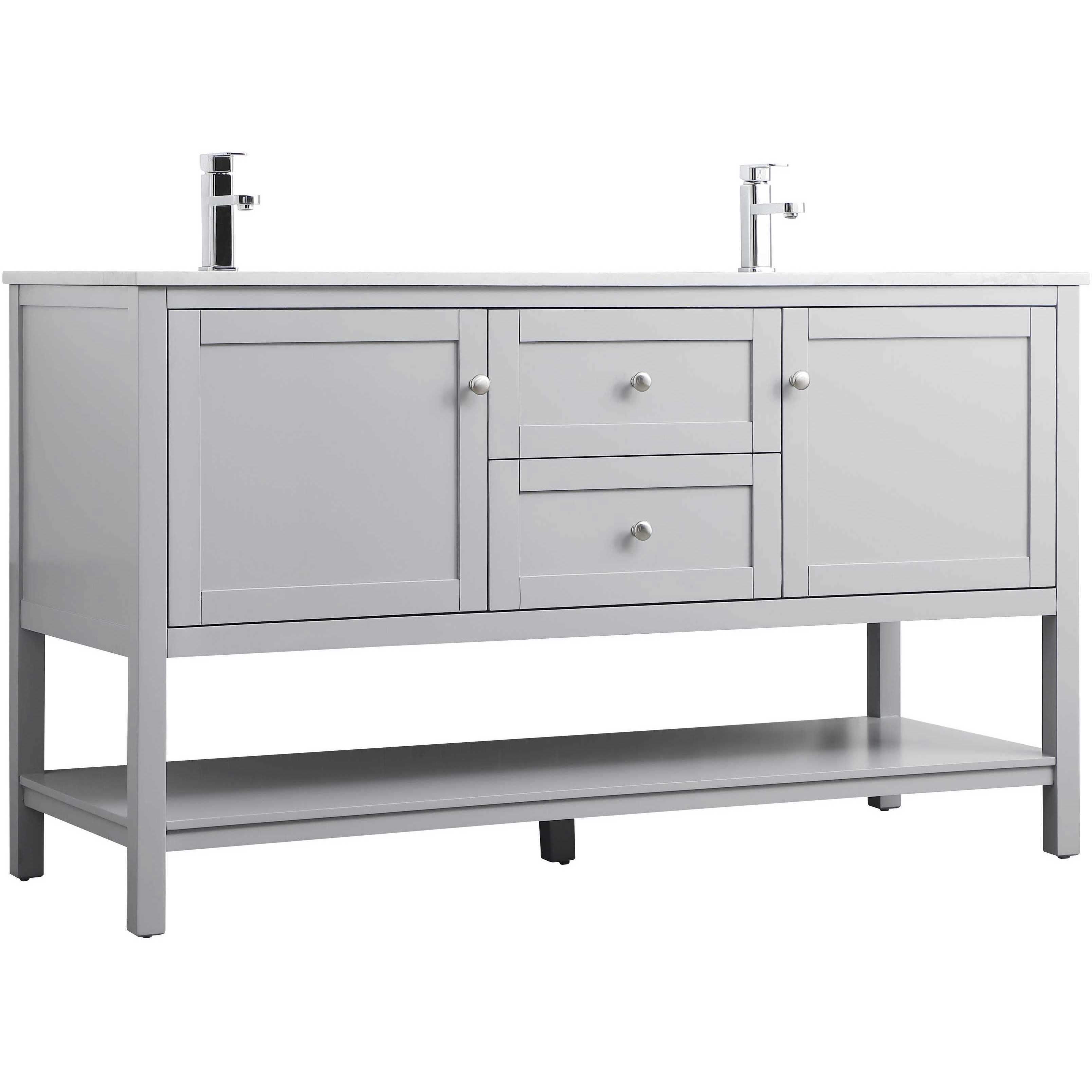 Heath 60 X 21.5 X 35 inch Grey Vanity Sink Set