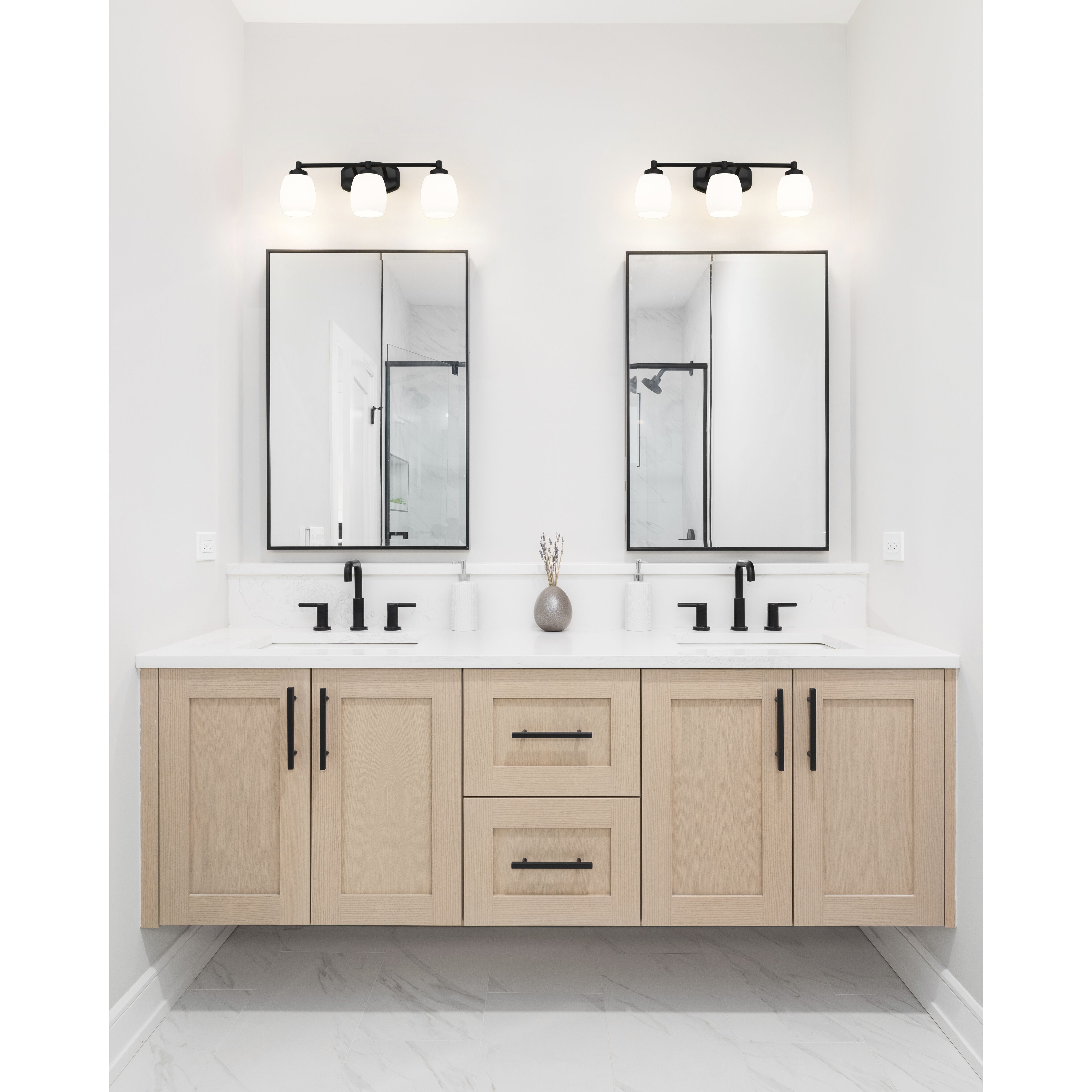 Kendrick 3 Light 23 inch Matte Black Bath Vanity Light Wall Light