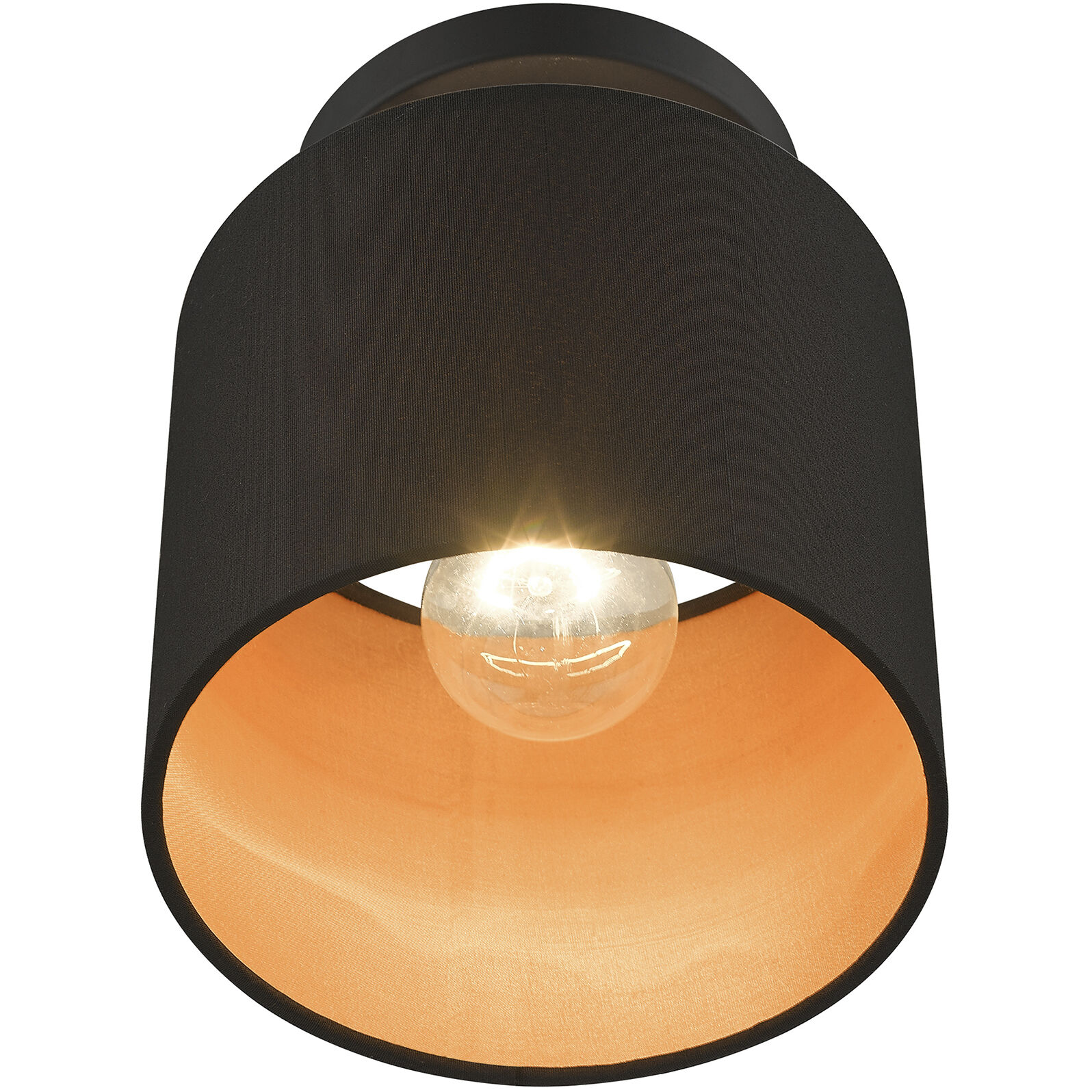 Sentosa 1 Light 7 inch Black Semi Flush Mount Ceiling Light